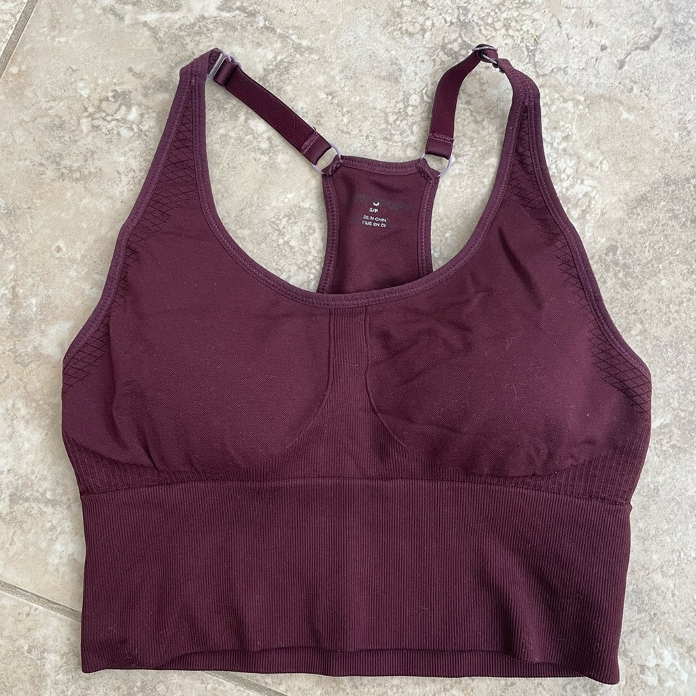 Tory Sport Maroon Sports Bra